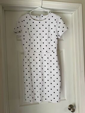 NWOT Old Navy White Dress with Black Polka Dots